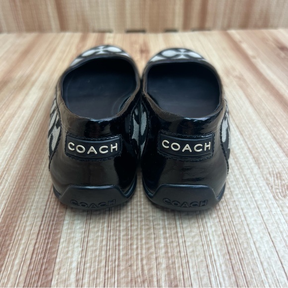 COACH Ballet Flats Black gray True Logo Slip On Shoes Womens 6B - Picture 5 of 8